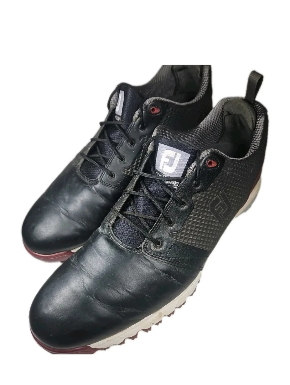 FootJoy FJ Contour Fit 54098 Men Sz13 Golf Shoe Tech Gorp EUC Blk Softspike[4E